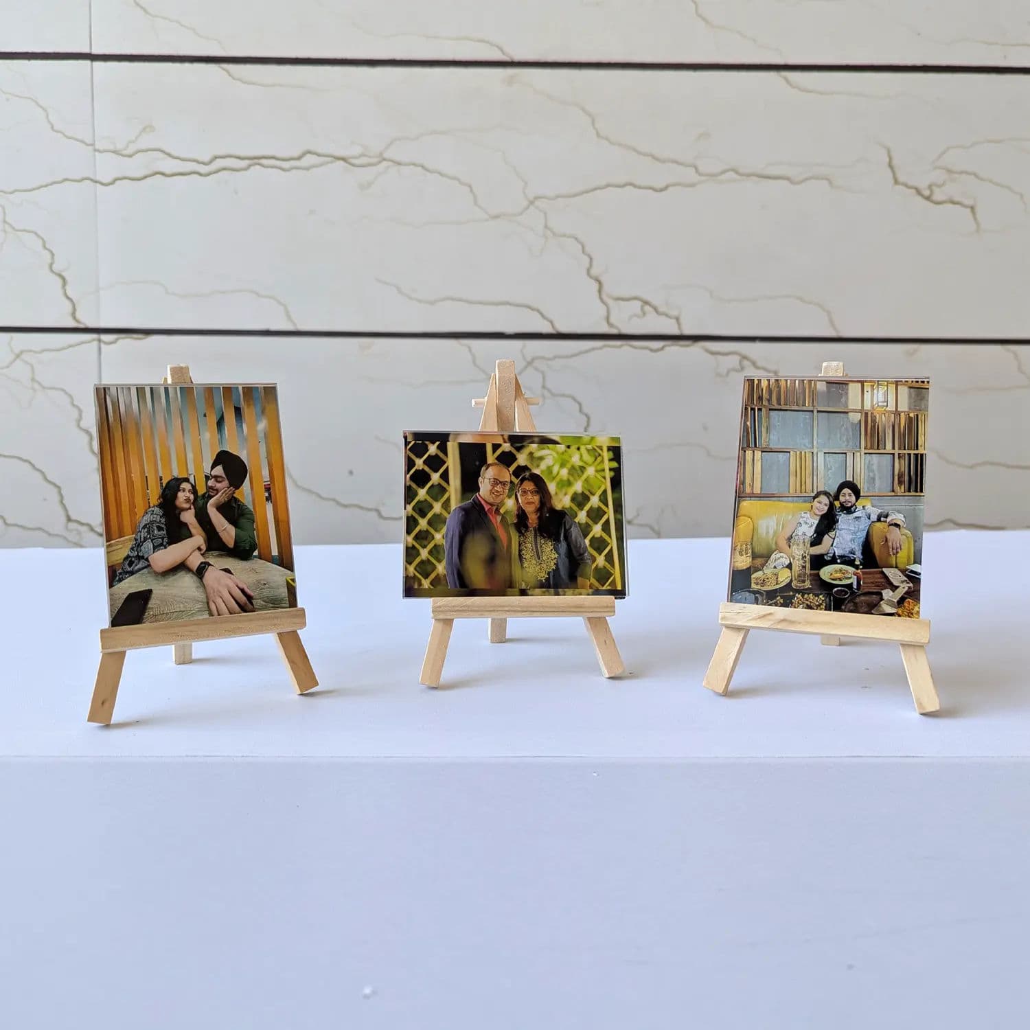 Set of Mini Frames with Wooden Stand